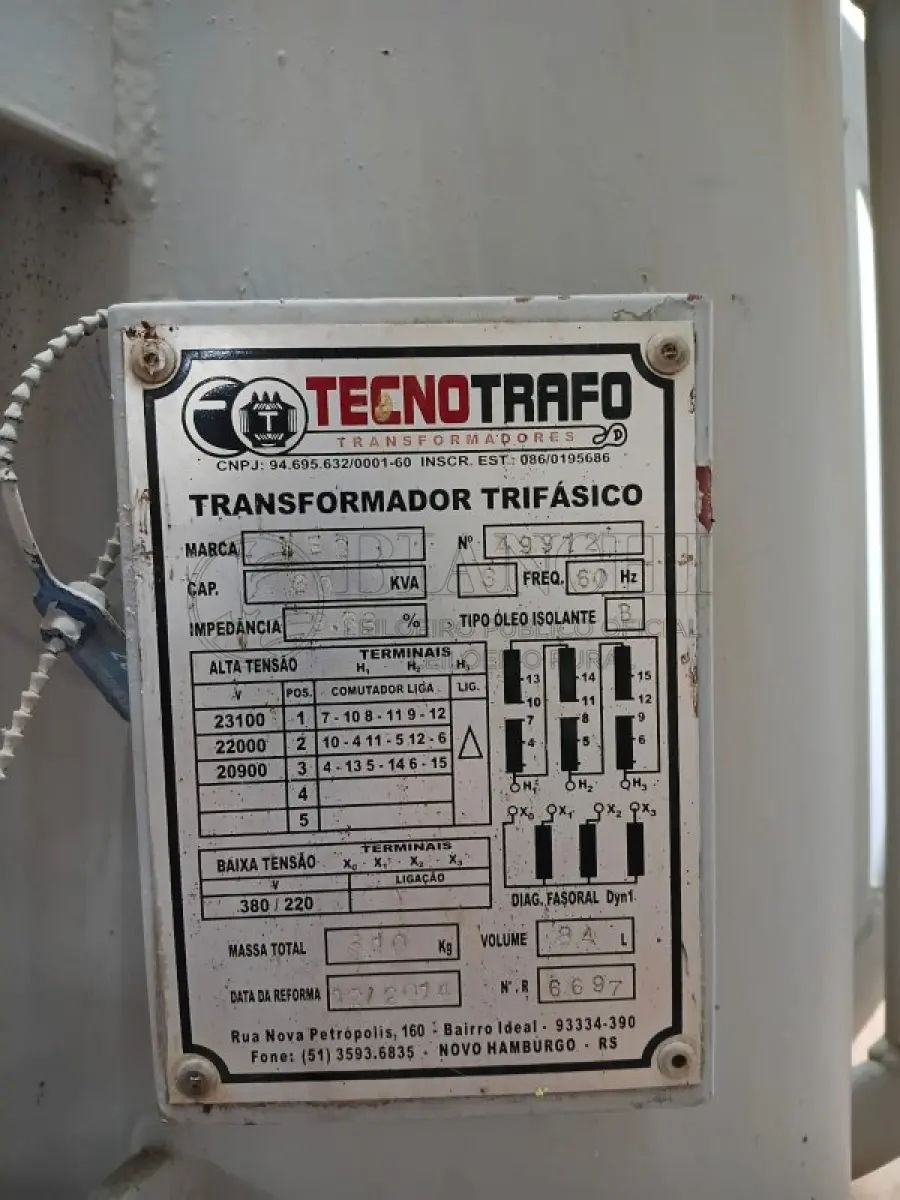 LOTE 006 - TRANSFORMADOR