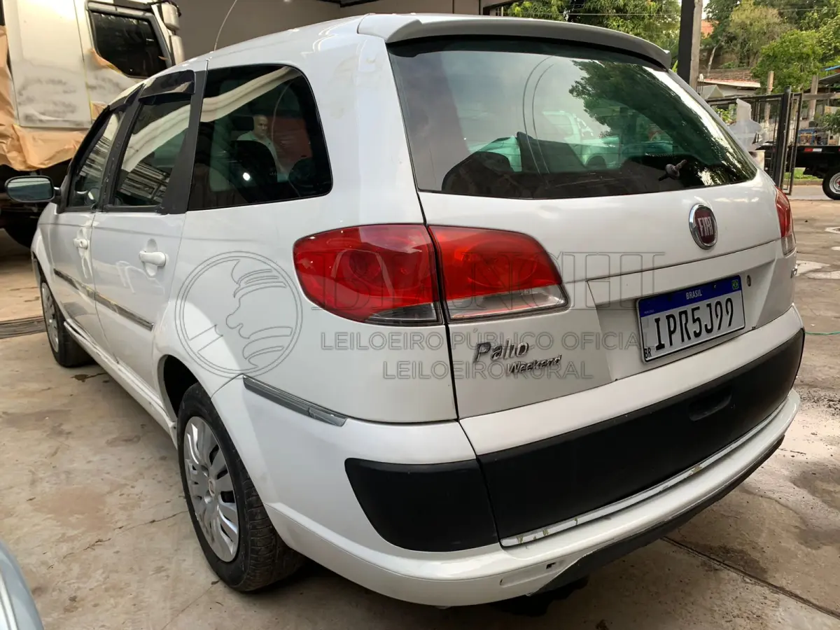 LOTE 005 - Veículo marca/modelo: FIAT/PALIO WEEK ELX FLEX, Ano/modelo: 2009/2010, Placa: IPR5J99, Chassi: 9BD17301MA4274516, RENAVAM: 134654404,  Tipo: Automóvel, Cor: Branca, Espécie: Passageiro, Veículo está: Em circulação, Licenciamento válido até: 31/07/2023