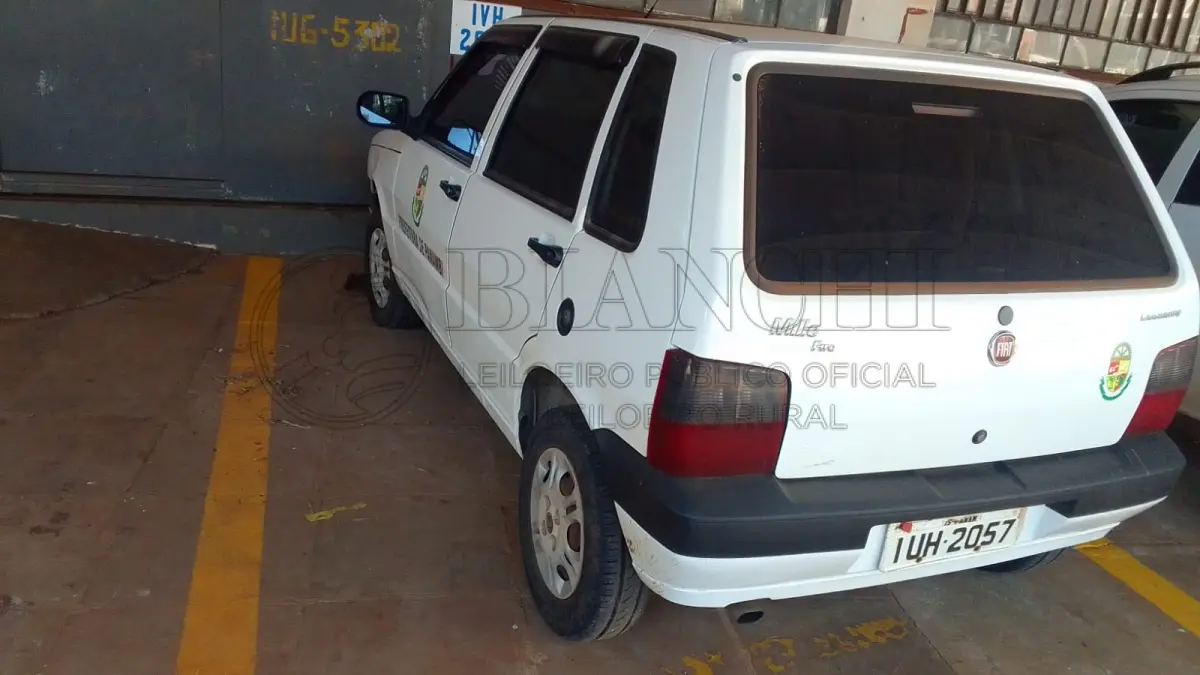 LOTE 009 - FIAT UNO MILLE ECONOMY, PLACAS IUH 2057, ANO FABRICAÇÃO/MODELO: 2013/2013, 4 PORTAS, COR BRANCA, CHASSI: 9BD15822AD6830288, RENAVAM: 00534798802,