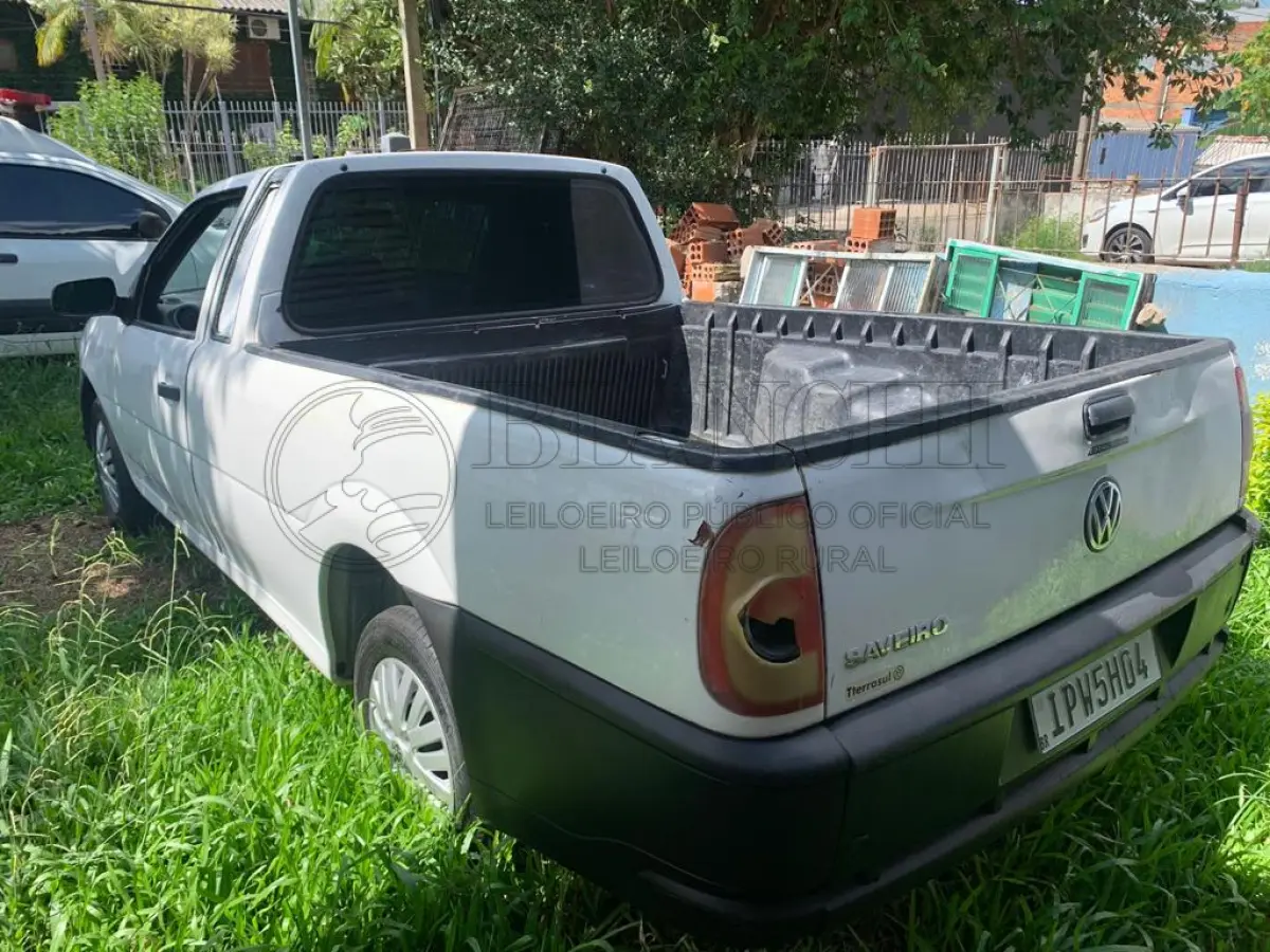 LOTE 010 - Veículo marca/modelo: VW/SAVEIRO 1.6, Ano/modelo: 2009/2009, Placa: IPW5H04, Chassi: 9BWKB05W69P131587, RENAVAM: 148526209, Tipo: Caminhonete, Cor: Branca, Espécie: Carga, Veículo está: Em circulação, Licenciamento válido até: 30/06/2023
