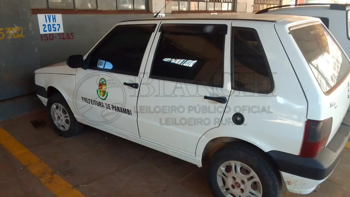 LOTE 009 - FIAT UNO MILLE ECONOMY, PLACAS IUH 2057, ANO FABRICAÇÃO/MODELO: 2013/2013, 4 PORTAS, COR BRANCA, CHASSI: 9BD15822AD6830288, RENAVAM: 00534798802,